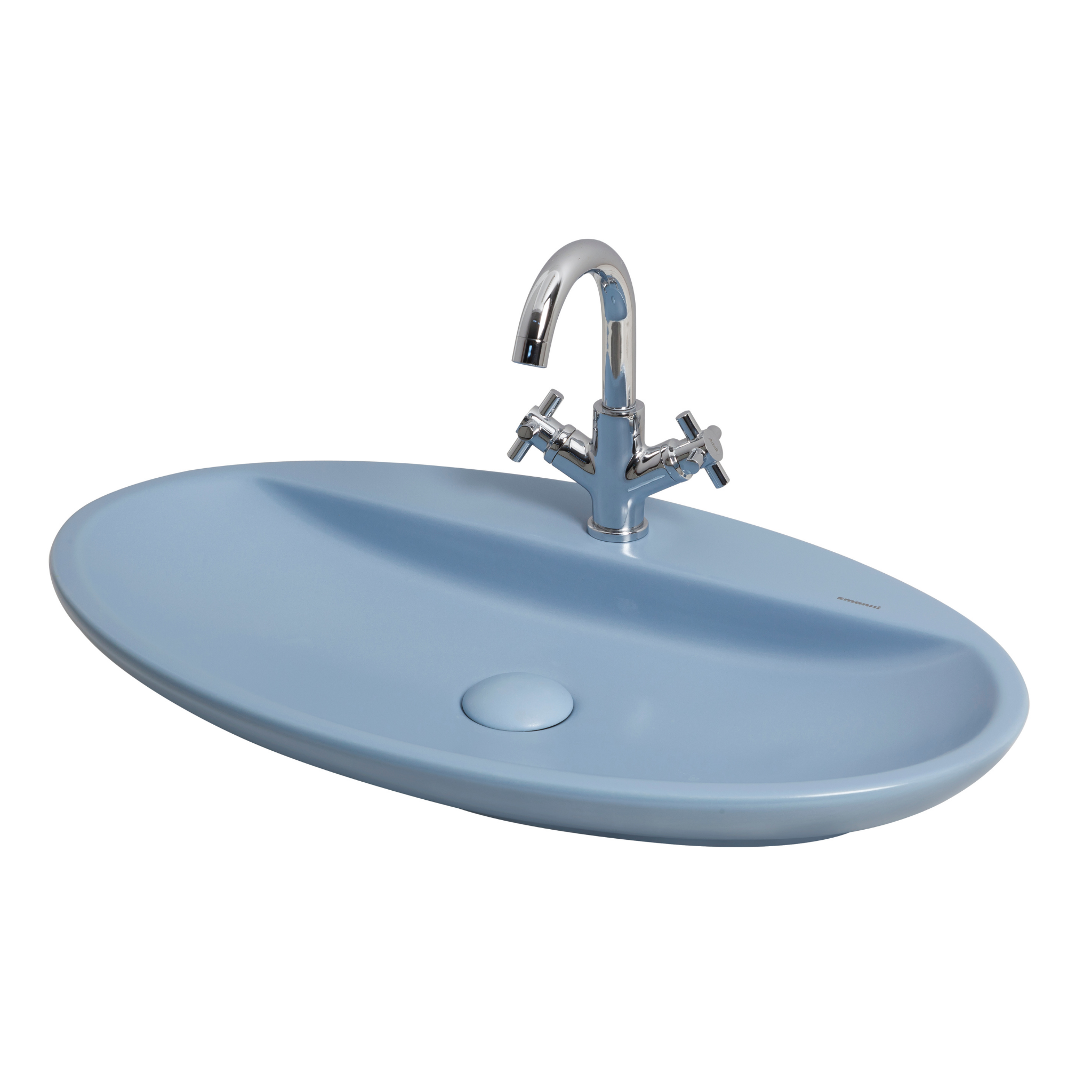 Sarin Oval Tezgahüstü Lavabo Batarya Delikli